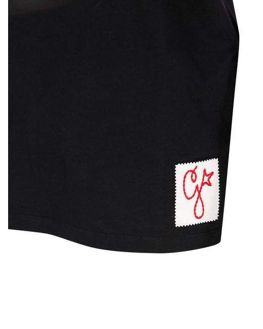 Golden Goose Deluxe Brand Black Logo Patch Distressed T-Shirt