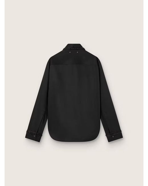 Golden Goose Deluxe Brand Black Floral Bead-Embellished Shirt
