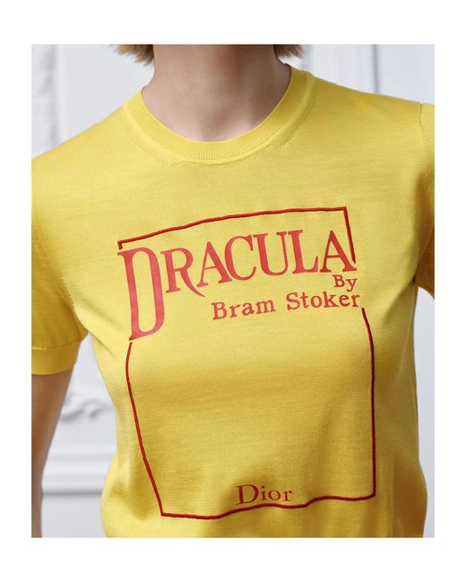 Dior Yellow Book Cover Short-Sleeved Sweater
