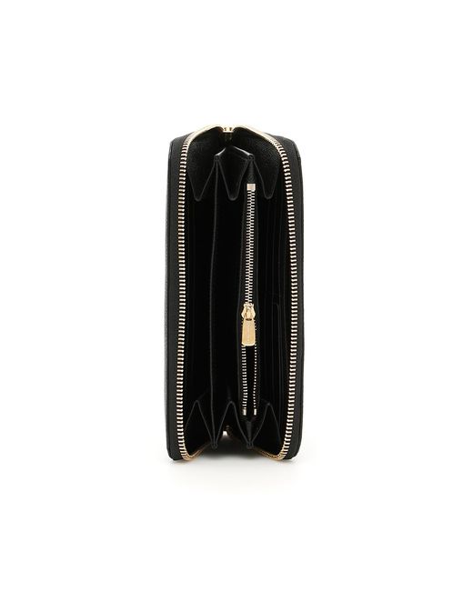 Dolce & Gabbana Black Logo Plaque Zip-Around Wallet