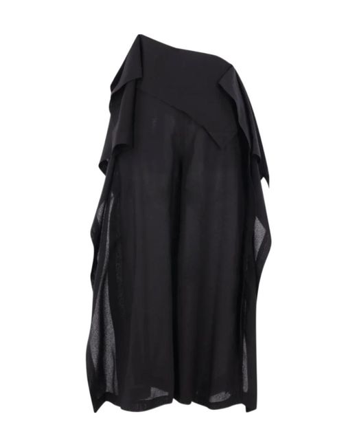 Issey Miyake Black All Squares Asymmetric Fold-Over Trousers