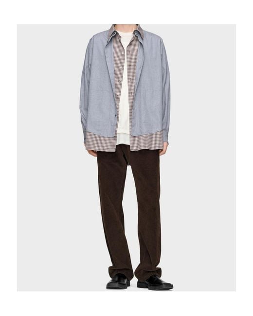 Maison Margiela Gray Double Layer Cotton Shirt for men
