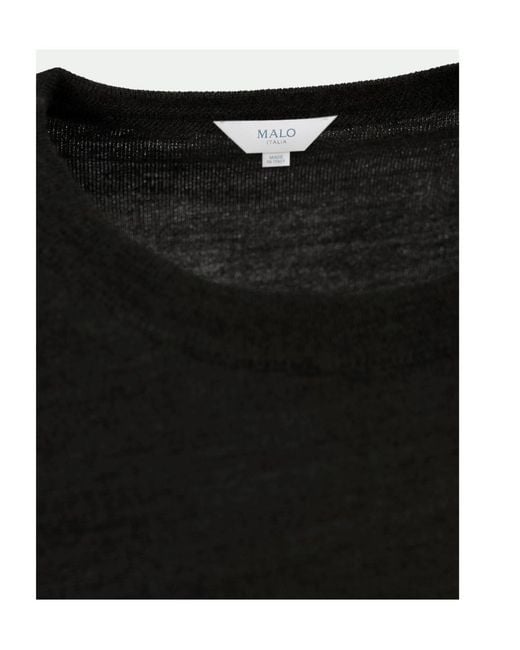 Malo Black Basic Crewneck Knitwear for men