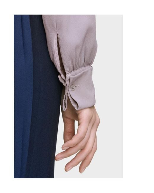 Maison Margiela Purple Long-Sleeved Satin Shirt