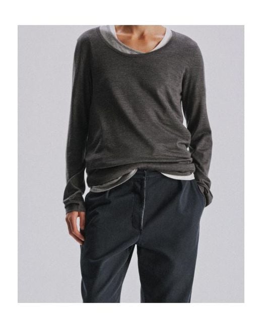 The Row Gray Crew-Neck T-Shirt