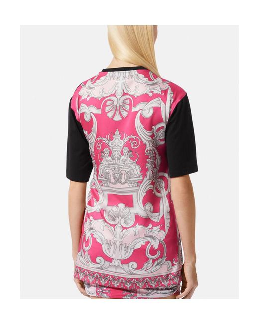 Versace Black Safety-Pin Baroque Printed Crewneck T-Shirt