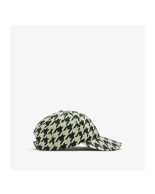 Burberry Green Houndstooth-Pattern Cotton Cap for men