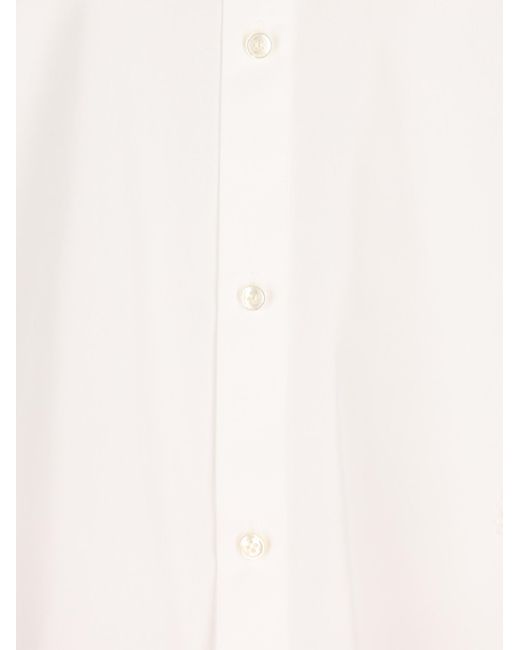 Saint Laurent White Collared Long-Sleeved Shirt
