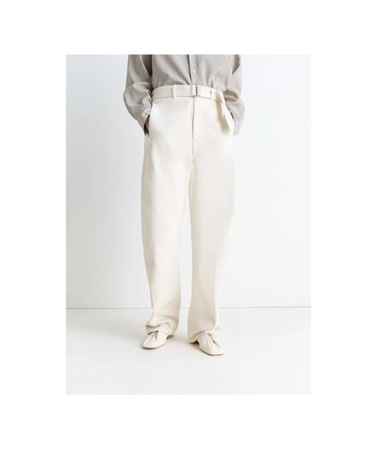 Lemaire White Leather Lace-Up Derby Shoes