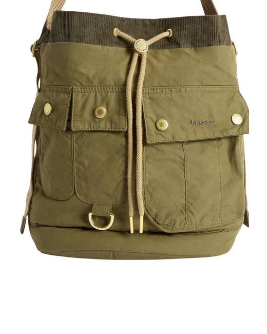 Barbour Green Mia Drawstring Tote Bag