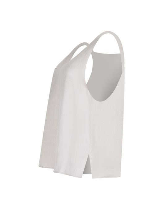 Alysi White Scoop-Neck Tank Top