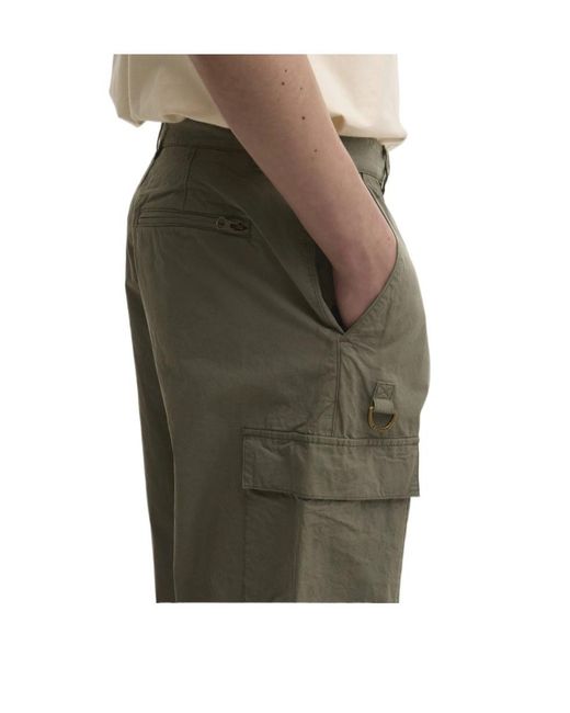 Barbour Green Spey Poplin Relaxed Trousers for men