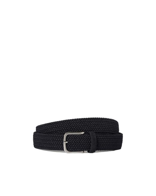 Emporio Armani Black Braided Buckled Belt for men