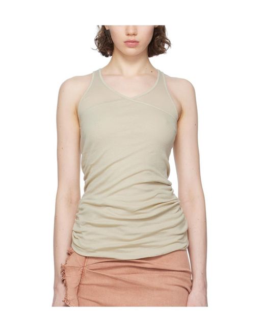 Rick Owens Yellow Double Ziggy Banana Jersey Tank Top
