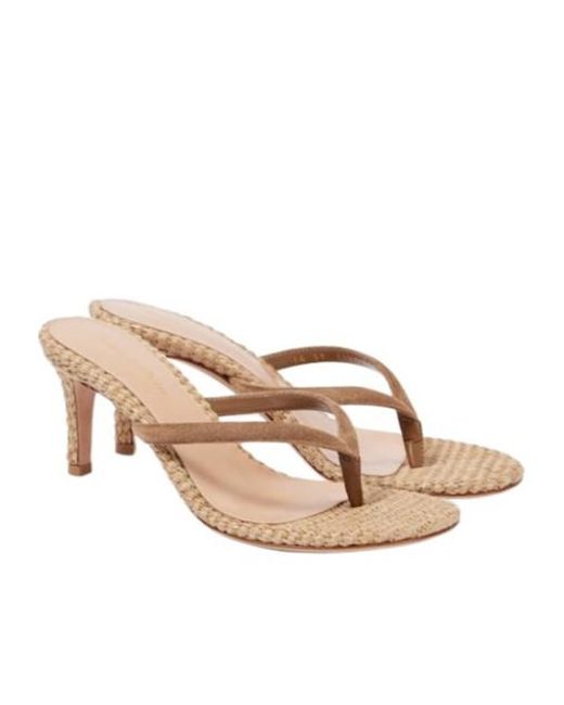 Gianvito Rossi Pink Handmade Straw High-Heel Sandals