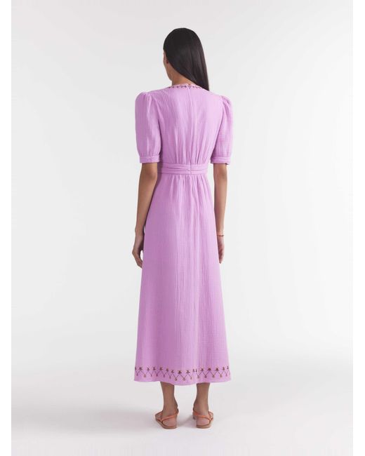 Saloni Purple V-Neck Dress