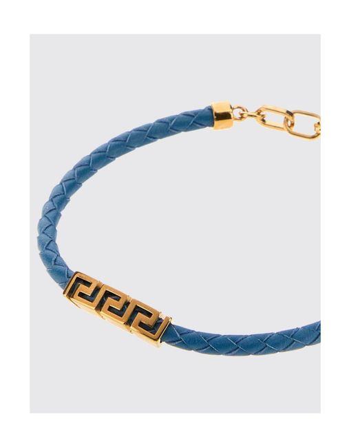 Versace Metallic Greca Braided Bracelet for men