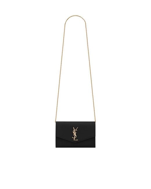 Saint Laurent White Uptown Chain Wallet
