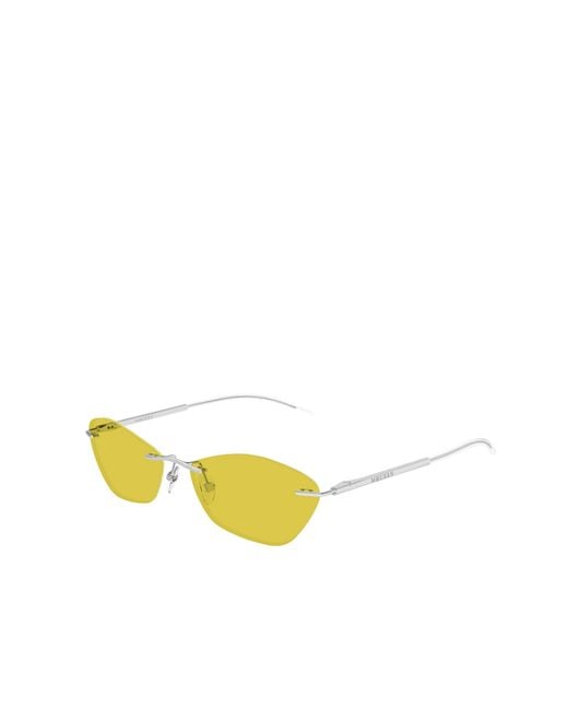 McQueen Yellow Eyewear Irregular Frame Sunglasses for men