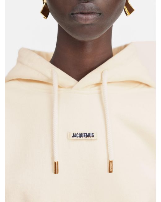 Jacquemus White Logo Patch Drawstring Hoodie