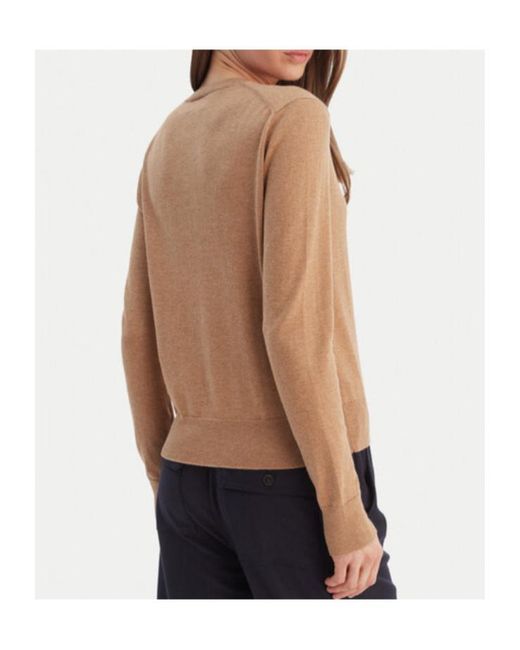 Polo Ralph Lauren Brown Logo Embroidered Crewneck Cardigan