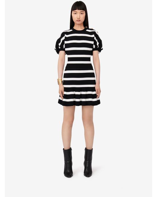 McQueen Black Striped Mini Skirt