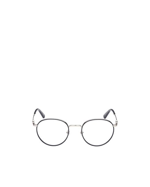 Moncler White Eyewear Round Frame Glasses for men