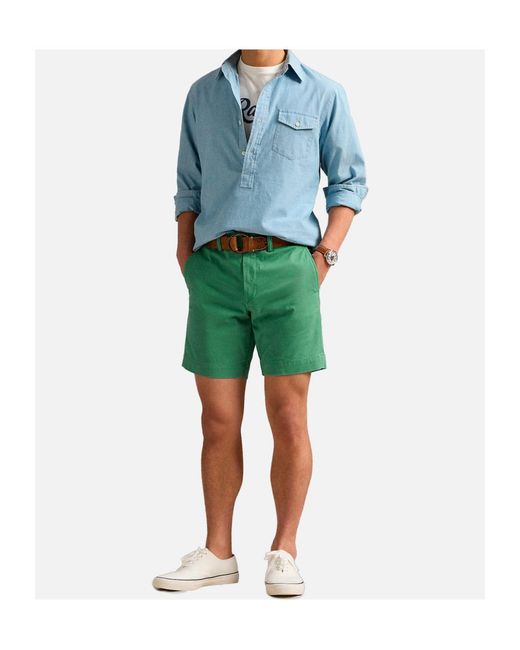 Polo Ralph Lauren Green Slim-Cut Chino Shorts for men