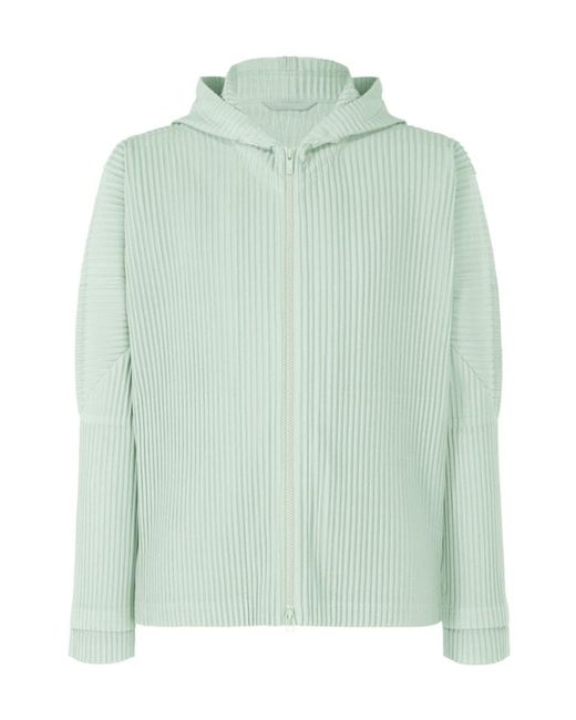 Homme Plissé Issey Miyake Green Homme Pliss Issey Miyake Hooded Zipped Jacket for men
