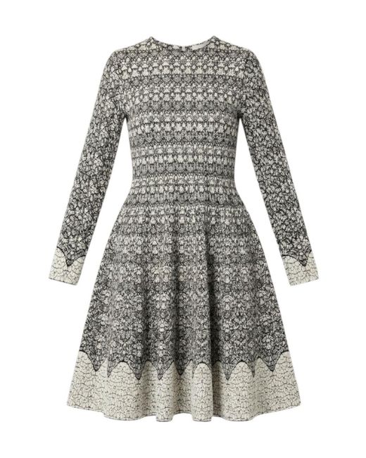 Alaïa Gray Round Neck Dress