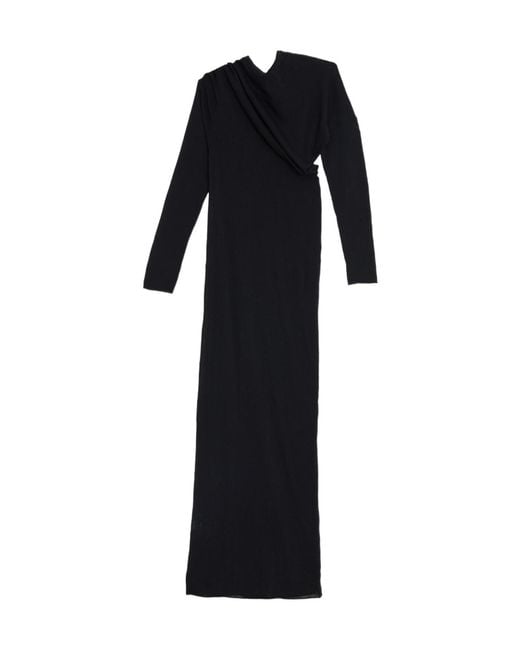 Paloma Wool Black Jojo Asymmetric Long Sleeved Dress