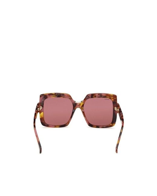 Max Mara Pink Square Frame Sunglasses