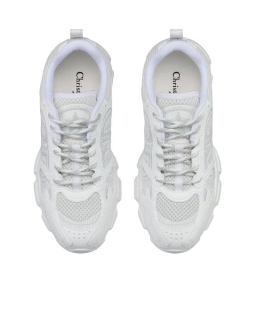 Dior White Chrono Lace-Up Sneakers