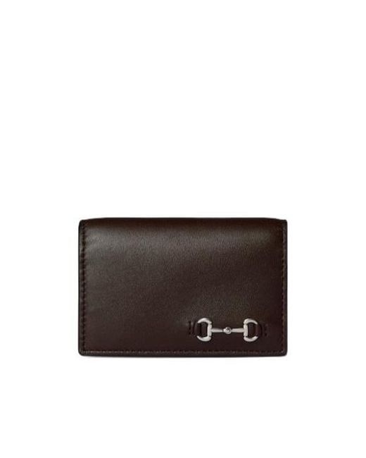 Gucci Brown Long Card Case With Horsebit for men