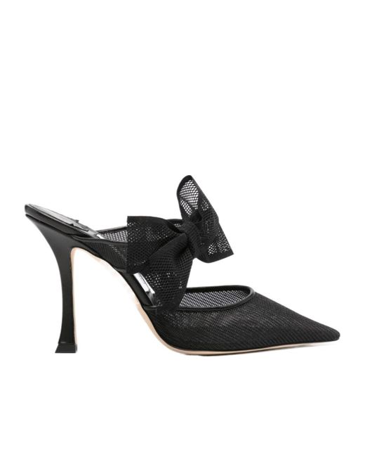 Jimmy Choo Black 95Mm Bow-Detail Pumps