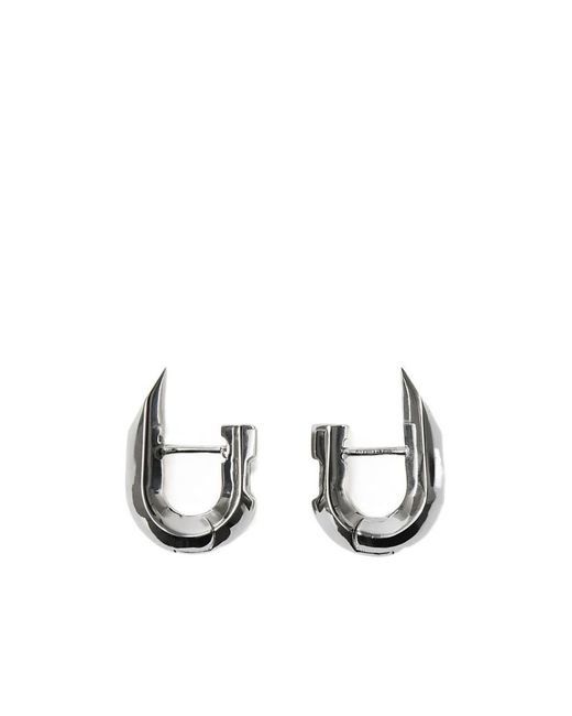 Burberry White Hollow Spike Earrings for men