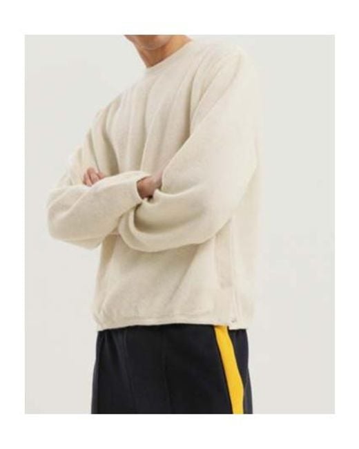 1989 STUDIO White Cut Knit Crewneck Sweater for men