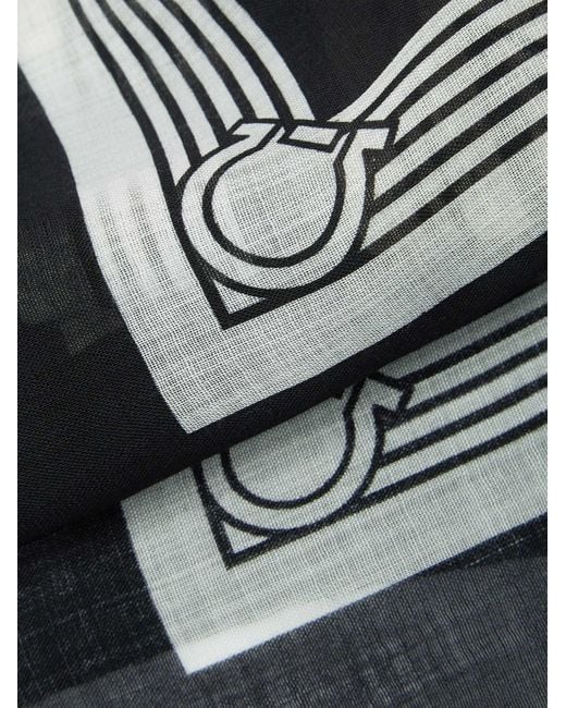 Ferragamo Gray Ferragamo Bandeau Twilly Striped Scarf