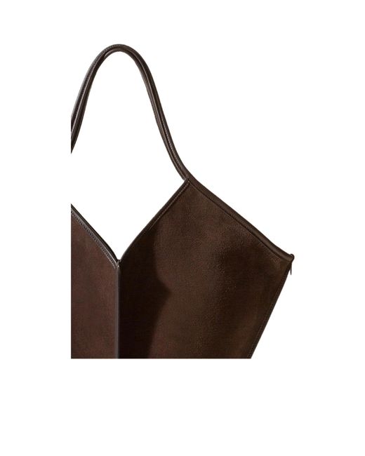 Hereu Brown Top Handle Tote Bag