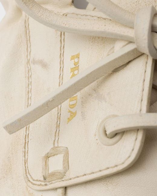 Prada White Bow Detail Lace-Up Shoes