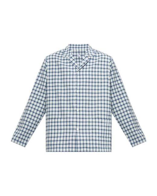 MM6 by Maison Margiela Blue Plaid Pajama Shirt for men