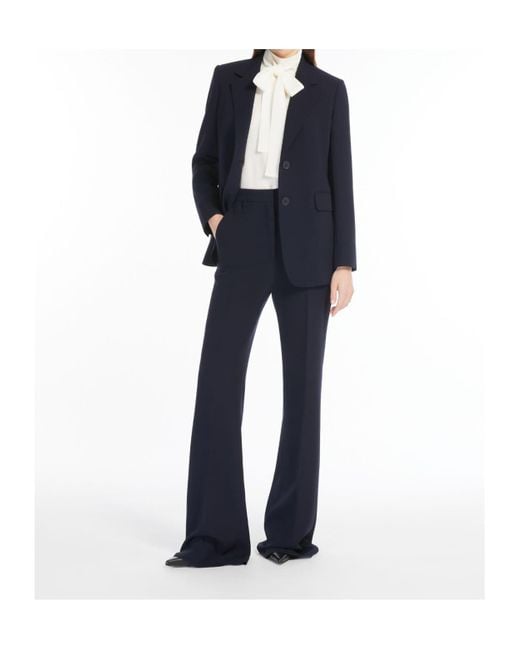 Max Mara Blue Studio Alabama Flared Trousers