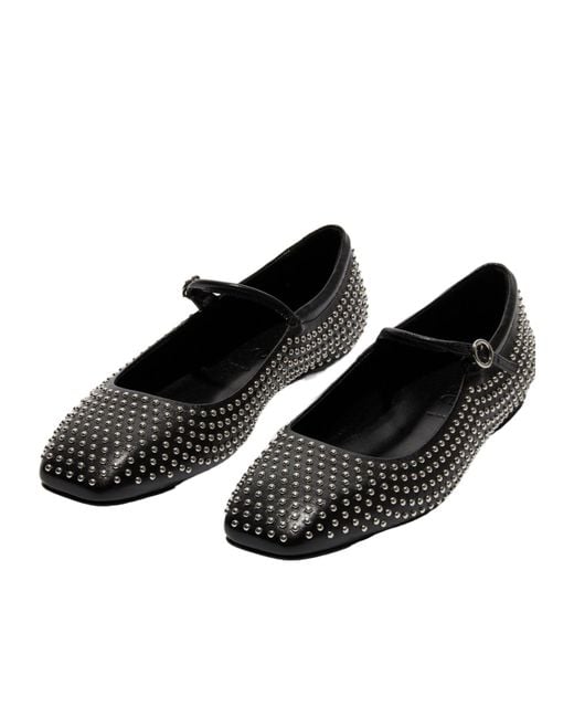 Aeyde Black Minimalist Ballet Flats