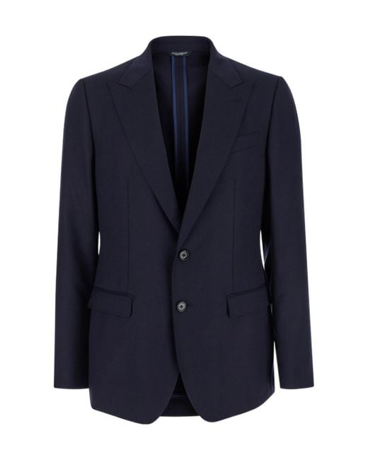 Dolce & Gabbana Blue Single-Breasted Long-Sleeved Jacket for men