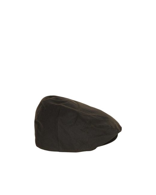 Barbour Black Logo Flat-Topped Hat for men