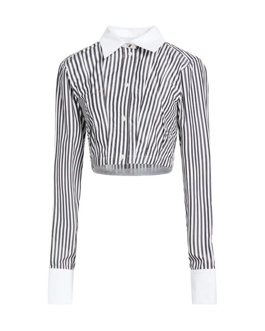Sportmax White Striped Long Sleeve Shirt