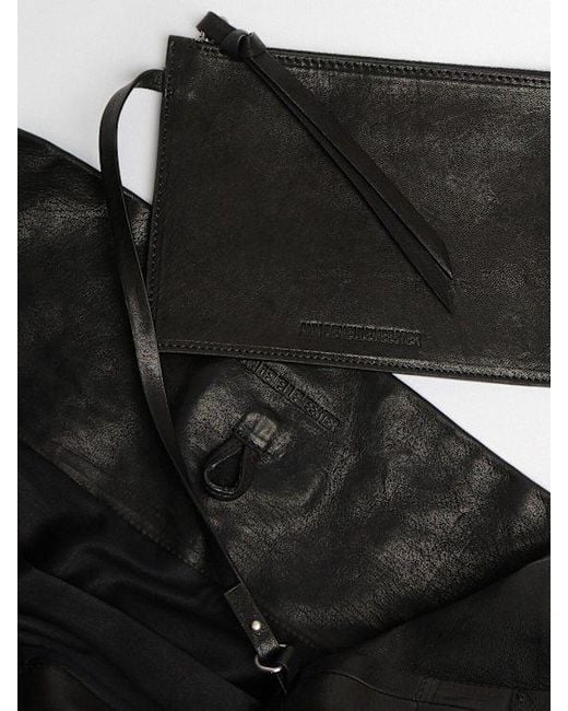 Ann Demeulemeester Black Simple Leather Shoulder Bag for men