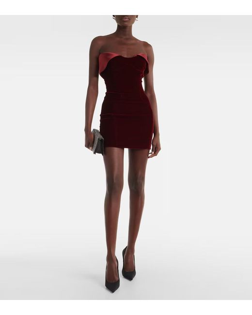 Mugler Red Sweetheart Sleeveless Dress