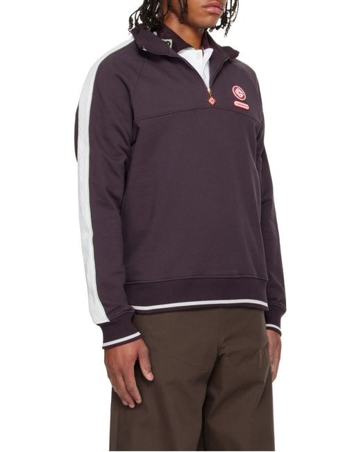 Casablanca Purple Quarter Zip Laurel Sweatshirt for men