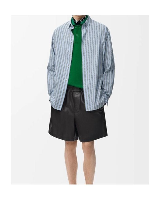 Loewe Blue Oversized Striped Shirt for men